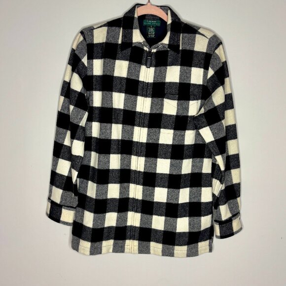 Ralph Lauren Buffalo Plaid Full Zip 100% Wool Flannel Shacket Jacket Medium M - Picture 8 of 8